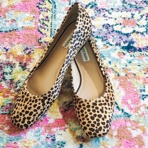 Steve Madden Leopard Print Calf Hair Ballet Flats